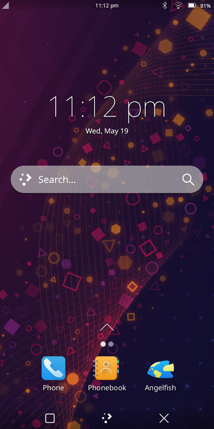 KClock plasmoid on the homescreen