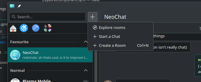 NeoChat wide room list