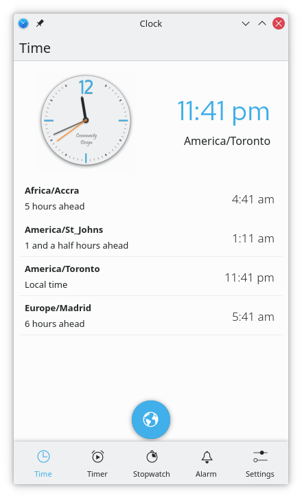 KClock time page