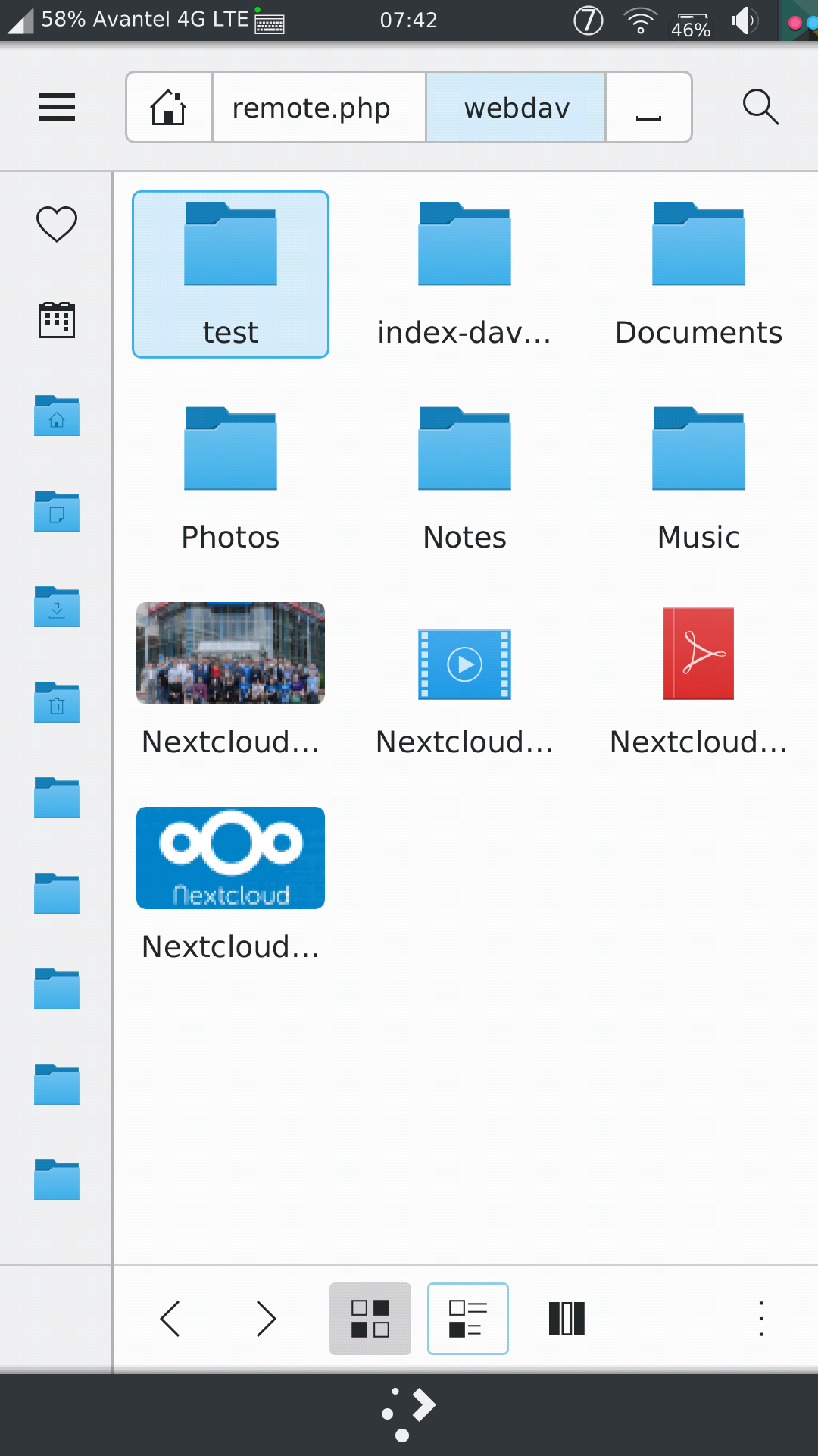 Webdav browsing Nextcloud